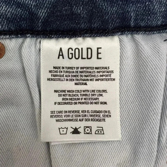 Agolde Sophie Cropped Jeans Skinny Distressed In Spell Blue Denim Size 25 - Picture 6 of 7